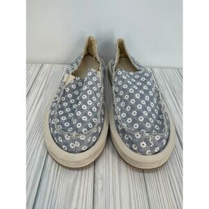 Sanuk Women's Donna ST Daisy Slip On Shoes Size 9 Blue Floral Comfort Sneakers